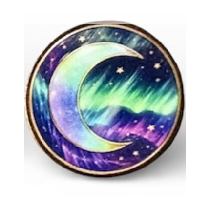 Aurora Moon 1 inch UV pin