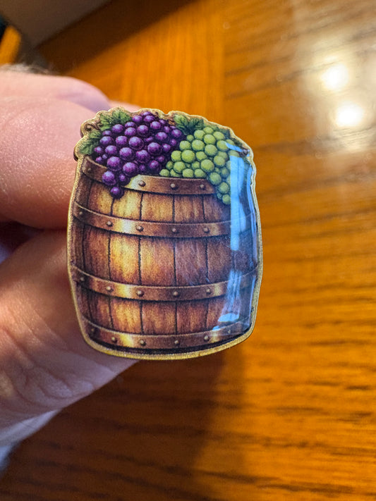 Wine Barrel Pin 1 inch UV pin